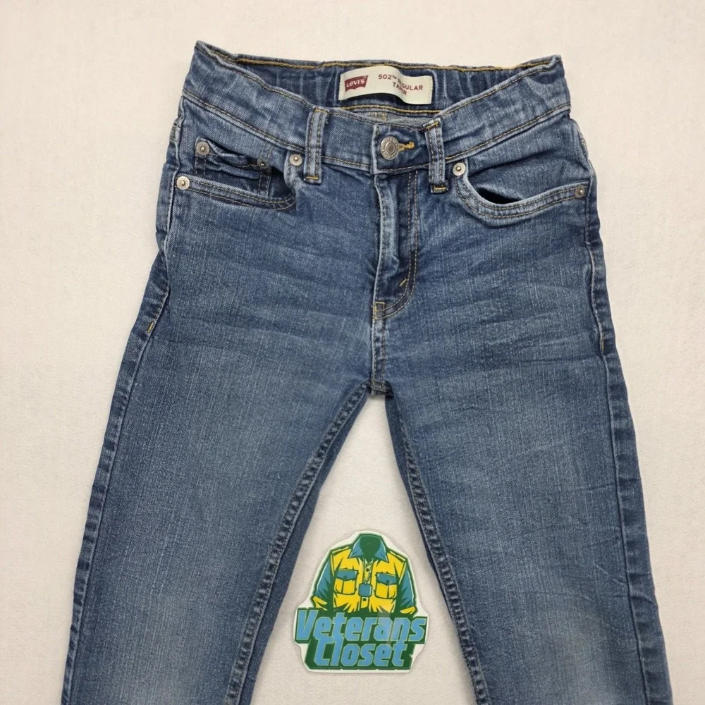 Levis 502 Boys Size 8 Regular Taper Jeans Blue Premium Denim 24x22 Casual